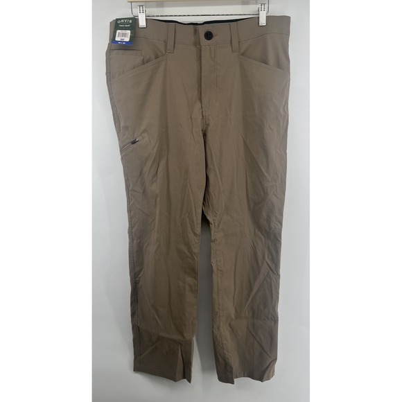 Orvis Trek Pants Mens Tag 36/30 Measure 38/30 Stretch Nylon Brown New NWT - Picture 1 of 4